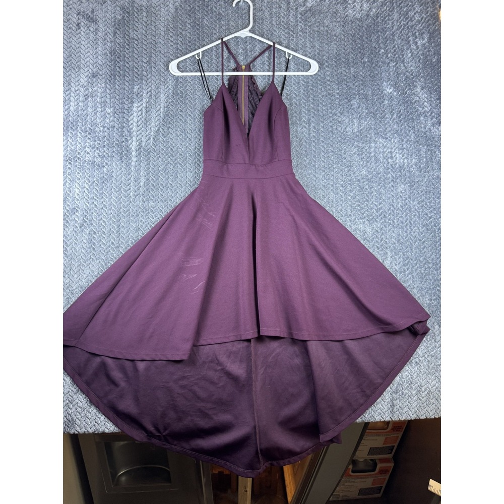 Windsor Fit & Flare Dress Womens S Purple High Low V-Neck MD1513BWD USA Made